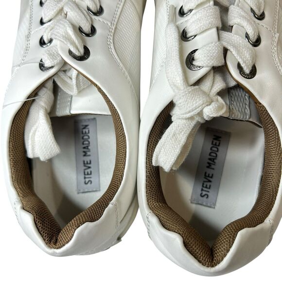 NEW Steve Madden Men's White Court Sneaker P-Moved Size 11 - Picture 10 of 12